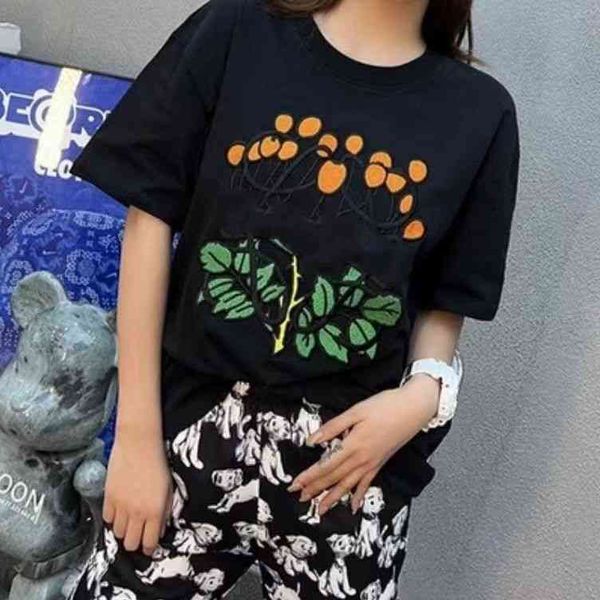 

designer luxury summer loe official correct edition embroidered / t-shirt early spring and summer cht phosphor short sve t-shirt for men, White;black