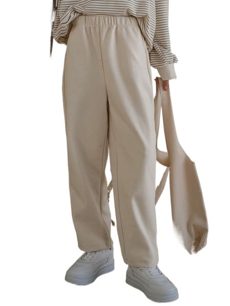 

dazy elastic waist straight leg pants u3ih#, Black;white