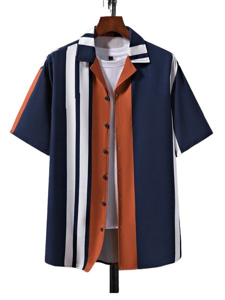 

men colorblock shirt without tee o1hx#, White;black