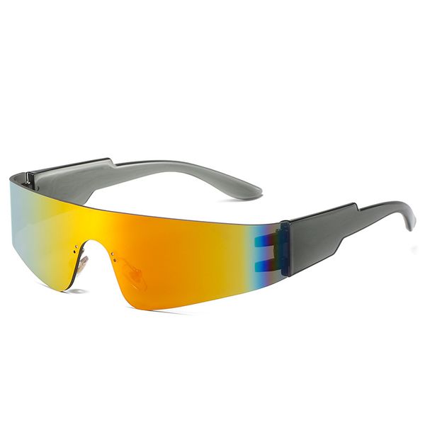 

fashion rimless pilot sunglasses cool women men vintage mirror lens oversized punk sun glasses shades goggles uv400, White;black