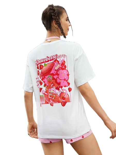 

x alalockhart figure and letter graphic tee p5bi#, White