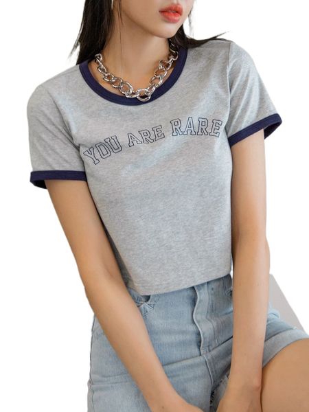 

dazy slogan graphic ringer tee t0hd#, White