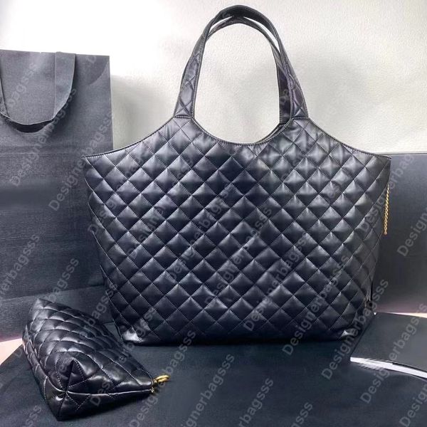 Casual Borse a mano di grande capacità da donna Icare Maxi Shopping bag Pochette con cerniera staccabile Borsa tote firmata con chiusura a ginocchiera sacoche in pelle Hardware dorato