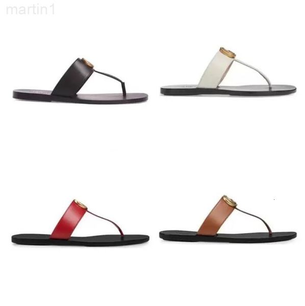 

designer slipper slide summer sandals fashion men beach indoor flat flip flops leather lady women shoes ladies slippers size 35-45 with boxu, Black