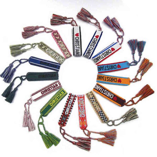 

brand fashion classic bracelets chains jewelry bangles handmade embroidered link woven tassel adjustable women men lover gift chain bangle 9, Black