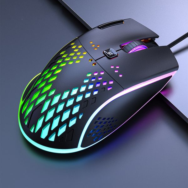 

t97 honeycomb gaming mice 16000 dpi optical sensor ultra light rgb backlit ergonomic wired mouse with 7 button programmable drivers for wind
