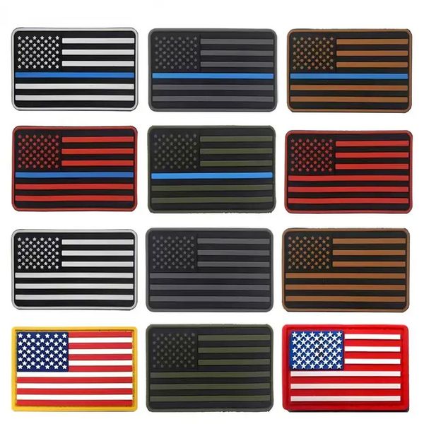 US-Flagge PVC-Patch USA Vereinigte Staaten von Amerika Militär-Patch Taktisches Emblem Amerikanische Gummiflaggenabzeichen B0602N19