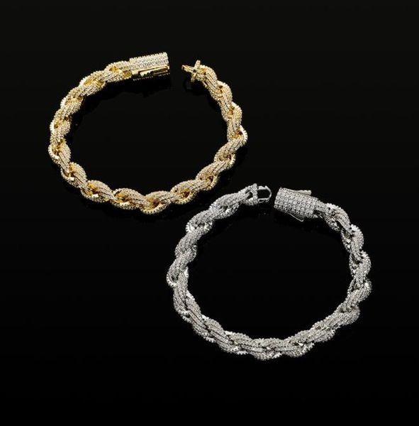 

hip hop cuban chain 8mm spring buckle full zirconium twist chain necklaces women men's jewelry, Silver