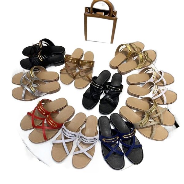 

2022 matt nude cross straps women sandals luxurys designers slippers summer beach outdoor wide flat slides holiday fashion shoes, Black