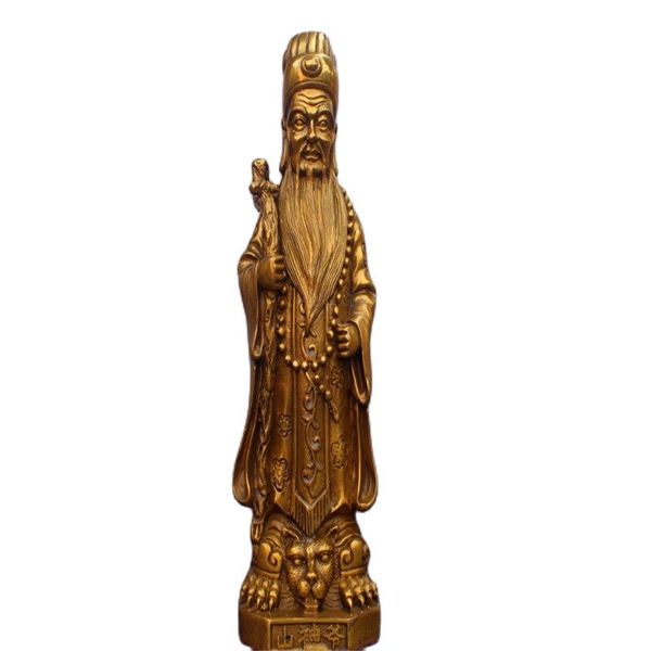 

china brass mountain deity statue fengshui worship deity statue, Black
