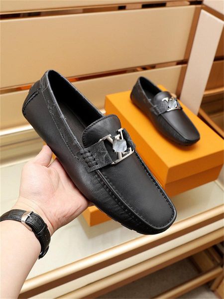 A1 Lüks Man Loafers Ayakkabı Klasik Erkekler Tasarımcı Elbise Ayakkabı Gerçek Deri Yeşil Siyah Korun