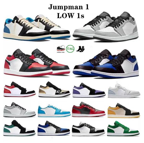 

2022 new low jumpman 1 og 1s mens basketball shoes electro orange obsidian unc hyper royal university blue lucky green bred patent women man