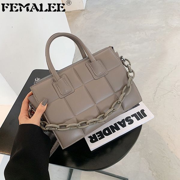 

designer pu leather small plaid shoulder female large tote bags vintage chain messenger bag women new fashion handbag purses q1207, Red;black