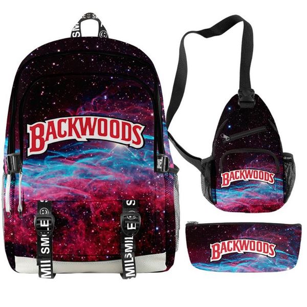 

backpack backwoods 3d bag starry sky printed peripheral cool and simple three-piece suit for men women with usb charging265q