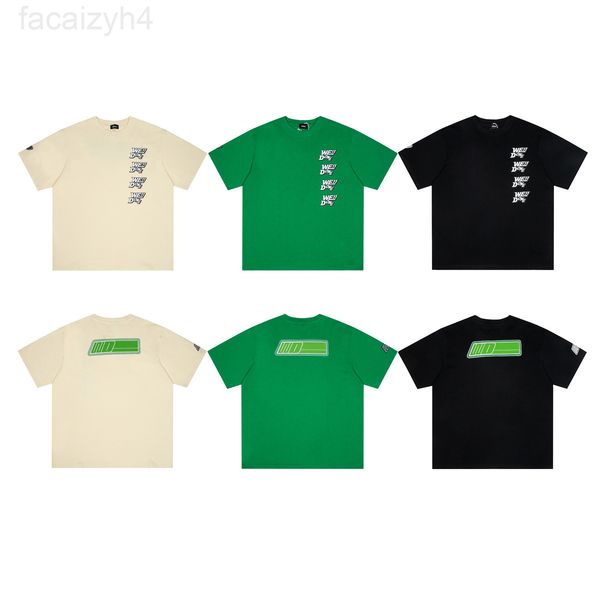

men's t-shirts designer 2022 early spring new fashion brand we11done green letter bullet screen men's and women's short sleev, White;black