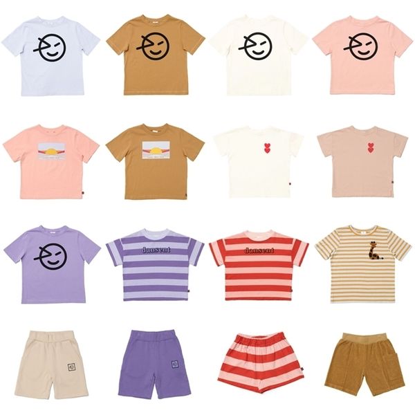 Summer Wynken Boys Set di vestiti Bambini T-shirt in cotone a maniche corte Toddler Bambini Ragazze Tops Tees Pantaloni Abbigliamento per bambini Tute 220509