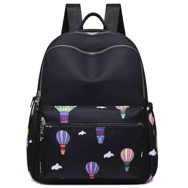 

school bags 2022 new female backpacks ladies fashion printing travel for women retro casual teenage girls book 220802