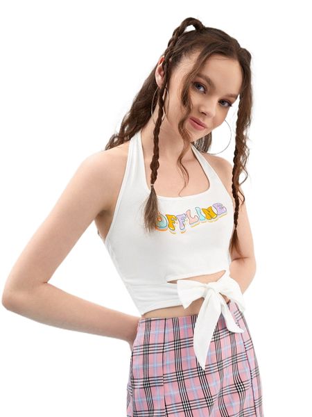 

x abbicreates studio letter graphic cutout tank u3cx#, White