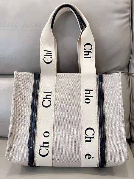 

designer wholesale luxury women handbags woody tote shopping bag handbag classic canvas linen large beach bags travel crossbody summer zrd7