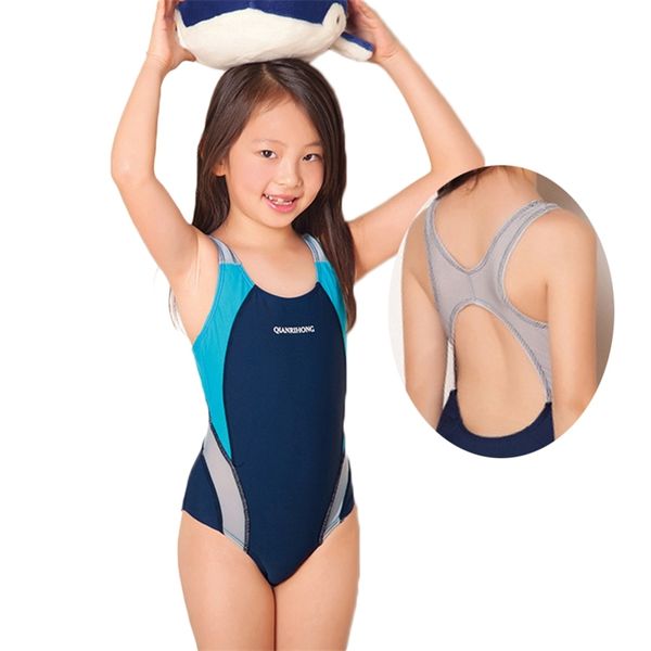 Costume da bagno per ragazza atletico Halter Teens Ragazze Costume intero Costume da bagno Training Sport Costumi da bagno Rashguard UPF 50+ 220426