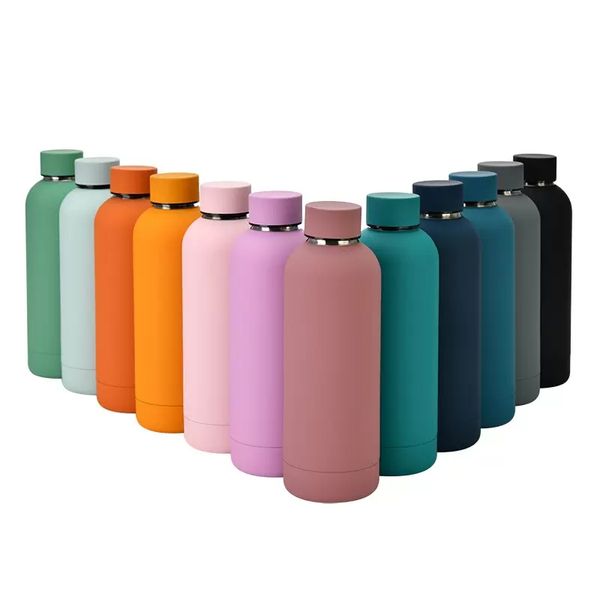 500ml 304 Aço inoxidável Fosco de água Garrafa de água portátil portátil Esportes Esportes Isolamento Viagem Garrafas de Flask Multicolor Z11