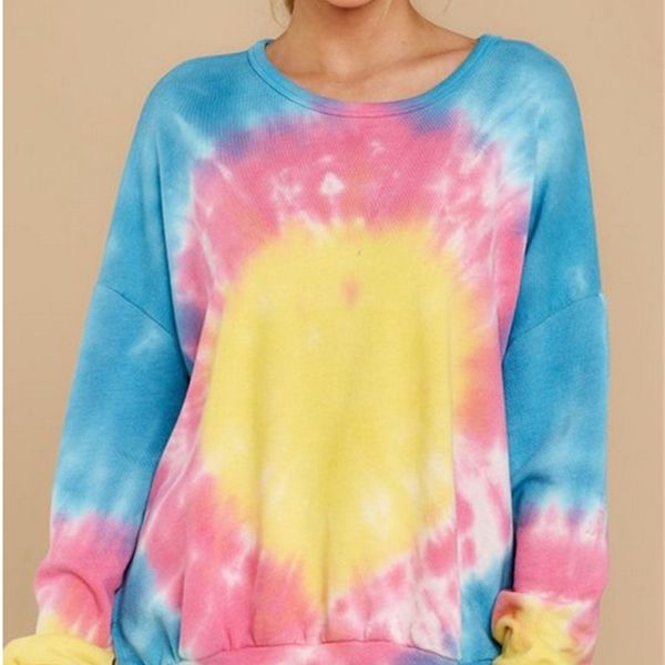 

harajuku muliticolor tie dye womens clothes hoodies street hip hop pastel sweatshirt women printing loose leisure hoodie 220816, Black
