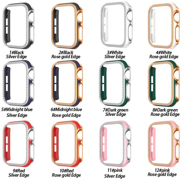 Para a capa do Apple Watch 45mm 44mm 42mm 41mm 40mm 38mm Series 7 6 5 SE com Dimond