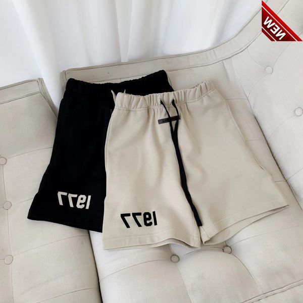 

50% off discount fog shorts double thread ess casual sweatpants 1977 digital loose and versatile capris, White;black