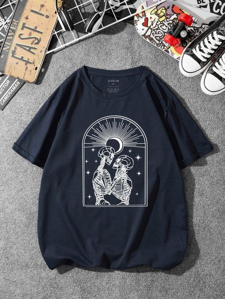 

men skull print tee v4lw#, White;black