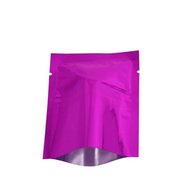 8x12cm Viola Top Open Up Foglio di alluminio Packging Bag Heat Seal Tea Snack Food Vacuum Mylar Packing Bag Coffee Pack Storage Bags DH9878