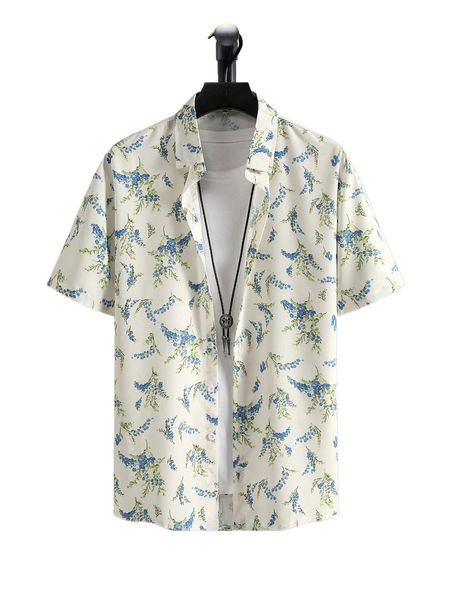 

men allover plants print shirt without tee l3ox#, White;black