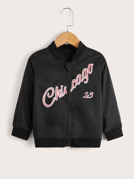 

toddler boys letter graphic zip up bomber jacket she, Blue;gray