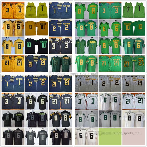 

ncaa oregon ducks college 8 marcus mariota jersey 3 vernon adams jr 21 royce an de'anthony thomas bell an bralon addison university foo, Black