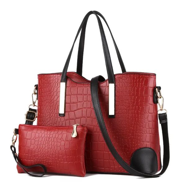 

women shopping shoulder bags fashion casual womens bag handbag totes high-capacity leather oxford large volume wholesale black red grey pink