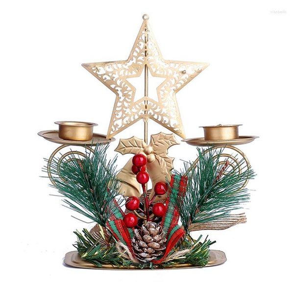 Decorações de Natal Candelas de castiçar de ferro forjado, barragem de jantar de mesa de jantar decoração ornamentos de metal pingente decorchristmas Home Decorchristmas