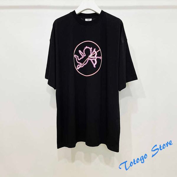 Angel Cupid Heart Letter Printing Vetements T-shirts Streetwear Men Woman Fashion O-Gobes VTM Tees Summer New Black Oversize Top