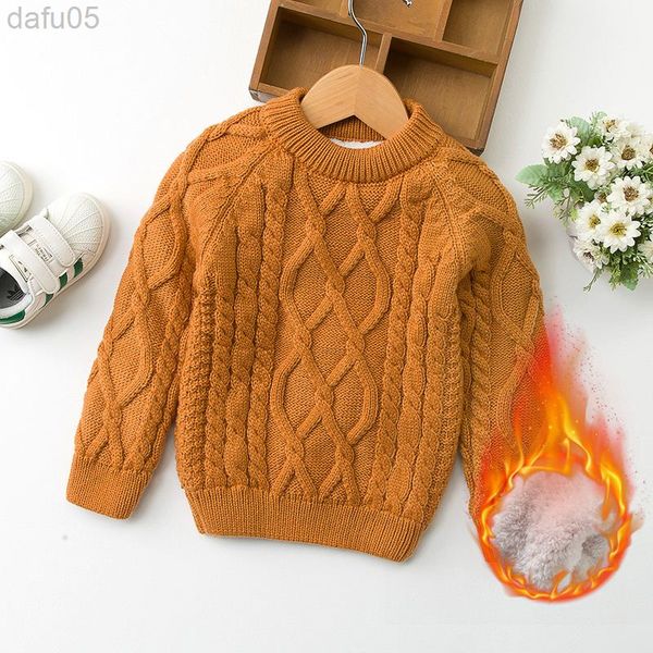 

children winter sweater plus velvet kids super warm sweaters outerwear jacket for toddler baby boys girls 1-12 year sweaters l220803, Blue