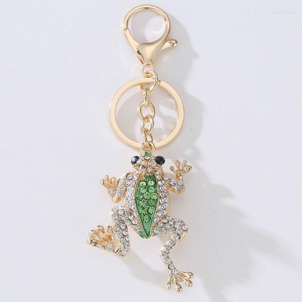 Keychains exclusivo Crown Frog Cristal Keyring Keychain Fashion Metal Bolsa Pingente Burse Buckle Key Correntificantes Acessórios do Suporte para ENEK2