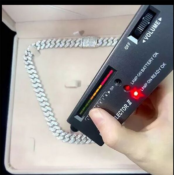 

14mm width moissanite prong chain necklace diamond 925 sterling silver real 14k white gold 16inch-24inch icy chocker