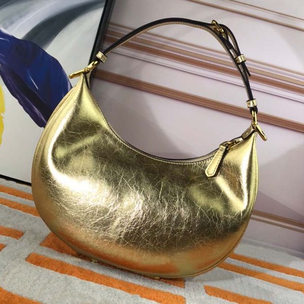 

crescent bag solid shoulder bags axillary purse hand clutch moneybag zipper opening closing bottom classic letter hig quality leather wallet