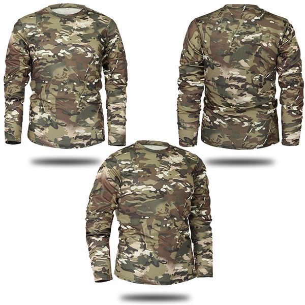 Maglietta mimetica tattica a maniche lunghe da uomo Primavera Autunno Asciugatura rapida Camicia militare dell'esercito Top Abbigliamento di marca camisa masculina 220815