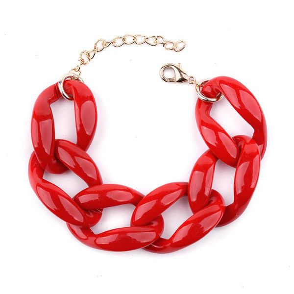 

14 colors fashion strands women bracelet basic plastic colorful link chain bracelets red black pink blue green jewelry bc199