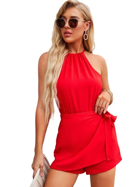 

solid tie back & shorts p49w#, White