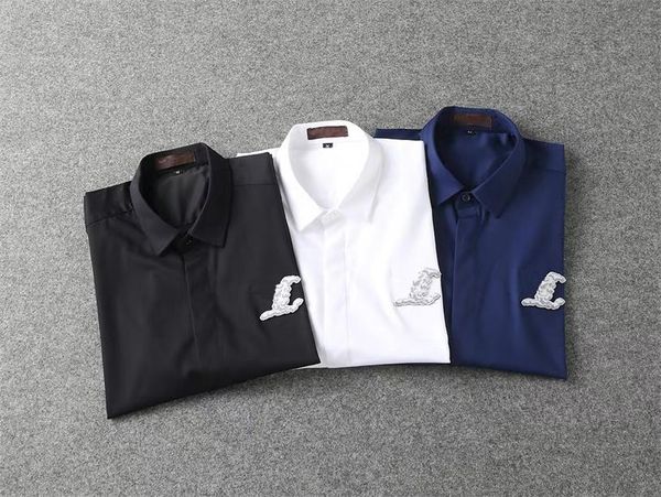 

2022 men's casual shirts autumn new high-end men's long-sleeved european and american version of the trend handsome inch youth lei, White;black