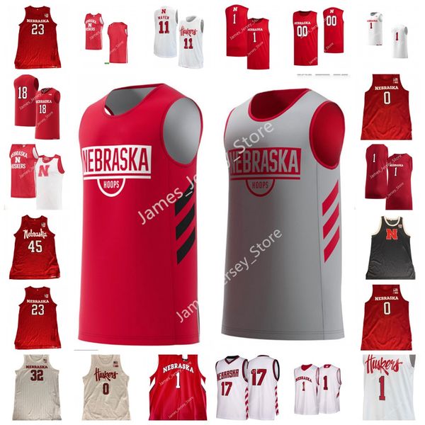 

ncaa nebraska cornhuskers basketball jersey derrick walker trevor lakes 23 keon edwards 32 wilhelm breidenbach 0 c.j. wilcher alonzo verge j, Black