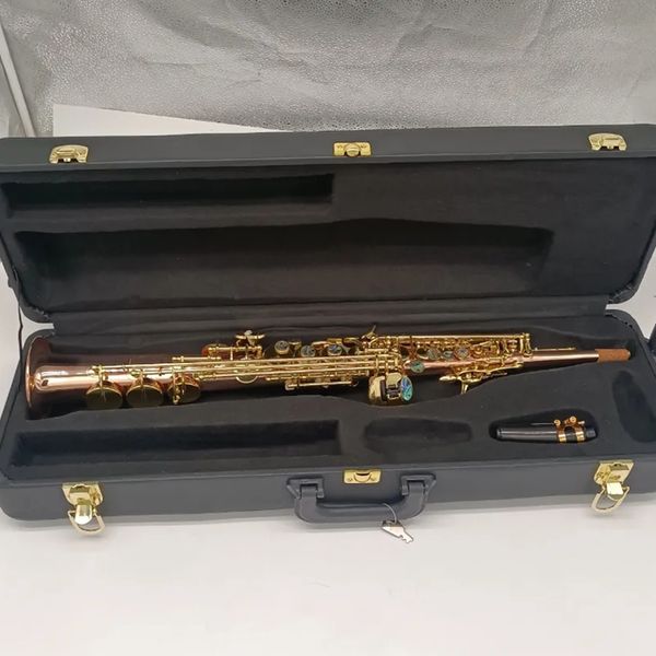 Sassofono soprano professionale in si bemolle placcato in oro bronzo fosforoso YSS-875EX struttura originale chiave in abalone sax soprano bicolore