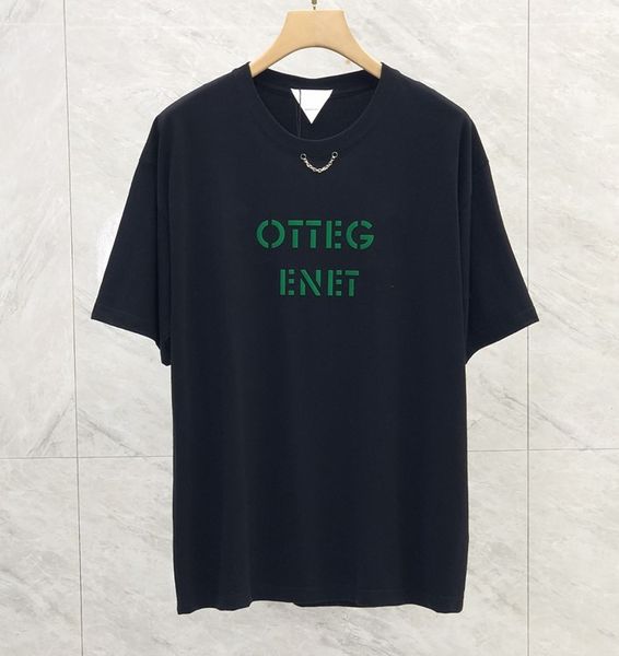 

2022 spring summer europe italy iron chain tee cotton t shirt men women fashion cotton tshirt, White;black