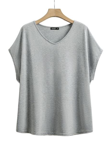 

plus solid dolman sleeve tee k5wq#, Black