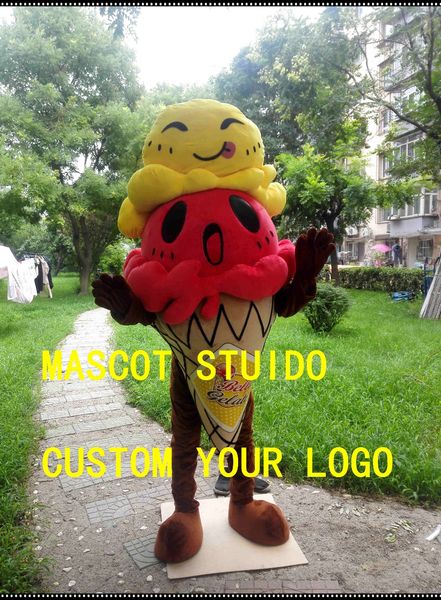 

mascot doll costumeice cream mascot costume icecream custom fancy costume anime kits mascotte fancy dress carnival costume41953, Red;yellow