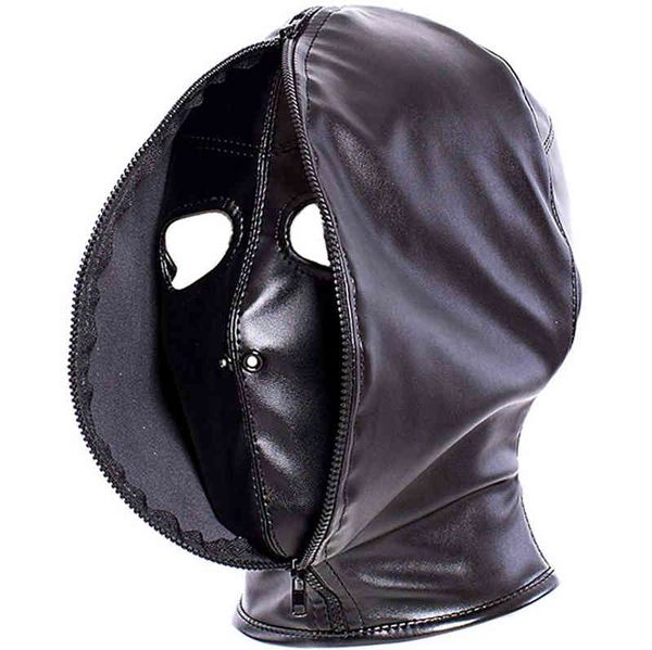 NXY Sex Spielzeug für Erwachsene, Leder, Halloween-Maske, Fetisch, lustig, atmungsaktiv, Kopfhaube, verstellbar, tragbar, Bühnenzubehör für Unisex-Bondage, 0507